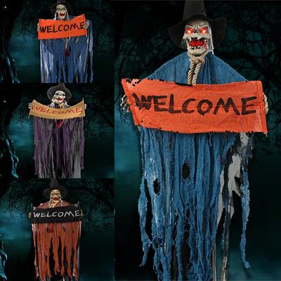Halloweenská závěsná dekorace ducha, výzdoba strašidelného domu, hororová lebka, zábavná hračka