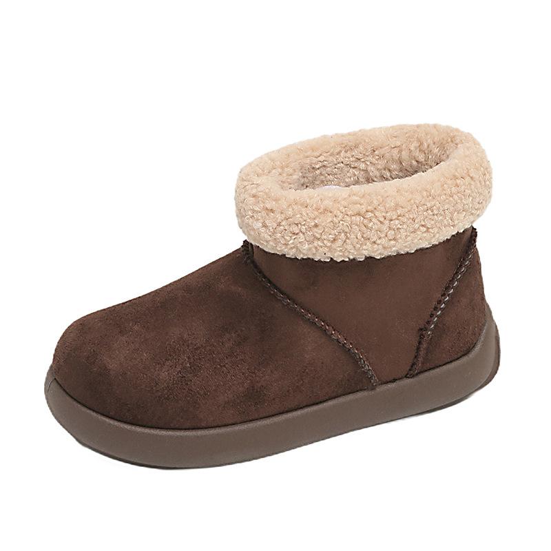 Winter thick-soled non-slip cute caramel snow boots 22 new student height increase casual outer cotton shoes