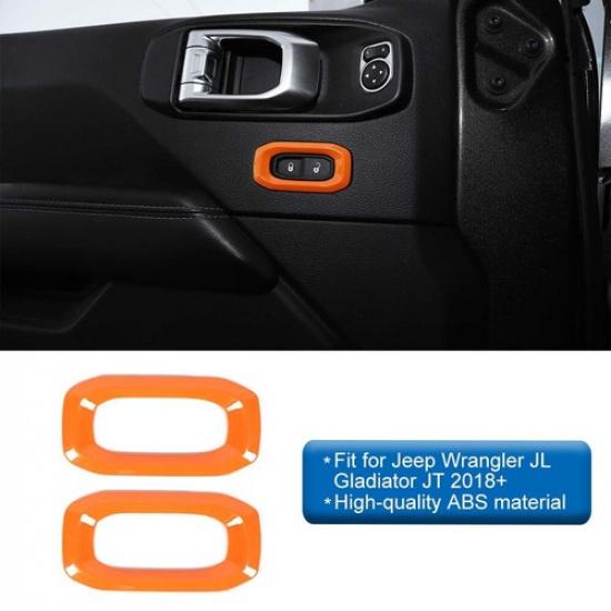 Orange Full Set Center Console Cover Trim Set For Jeep Wrangler JL Gladiator 18+
