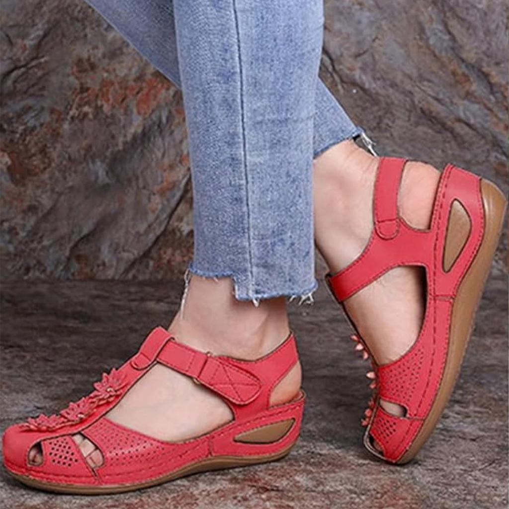 Damen Sandalen mit offenem Zeh, Hohlmuster, floral, weiche Sohle, lässiger Stil, bequem, Sommer, atmungsaktiv, leicht, zum Hineinschlüpfen