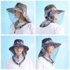 Outdoor Bug Proof Sun Hat Summer Outdoor Large Eave Anti UV Fishing Hiking Hat Travel Breathable Head Mesh Covers Fishing Caps