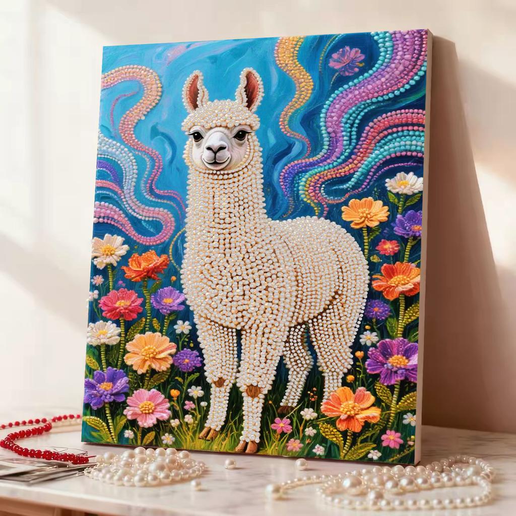 Decorative Painting Material Package, Handmade Diy National Style Ornament, Year Of The Horse Pearl Painting With Photo Frame, Living Room Entrance