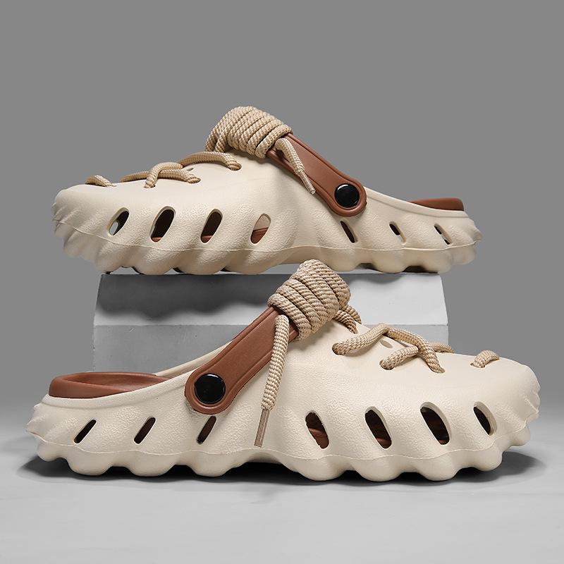 Men's Summer Coconut Hole Shoes - Anti-Slip Dual-Use Beach Sandals & Sport Slippers