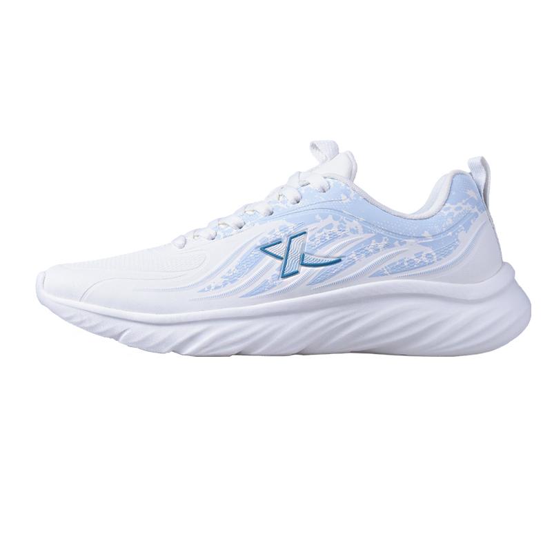 Xtep Lightweight Soft Sole Breathable Waterproof Shock Absorbing Low Top Running Shoes Men sneaker Sail-White Dusk-Blue 877419110059 39