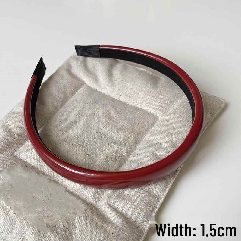 2024 Retro Hong Kong Stil Rotes Lack Stirnband: Fortschrittliches Angora Damen Haaraccessoire