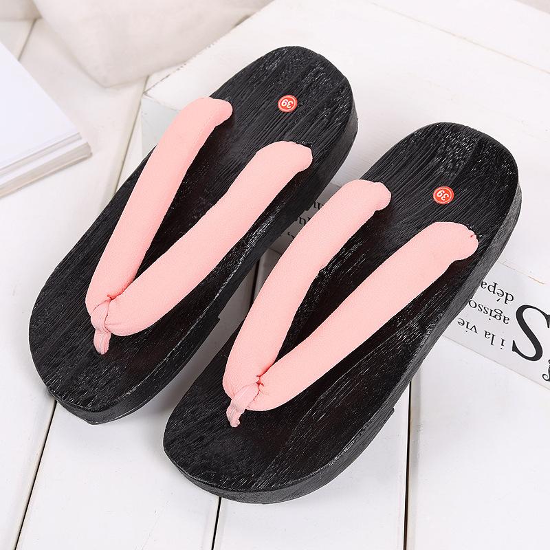 Fashion Japanese Traditional Geta Flat Bottom Unisex Wooden Paulownia Clog Man Woman Ninja Cosplay Shoes Flip Flop Summer Sandals 2025