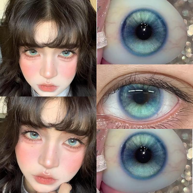 

Mill Creek Контактные линзы Lumifire Blue 14.5MM мягкие линзы 12 месяцев корейские 1 пара линзы для косплея макияж глаз 0.00 синий