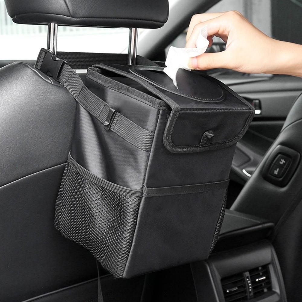Auto Organizer Hanging Automotive Garbage Bin Storage Pockets Car Trash Bag Car Interior Supplies