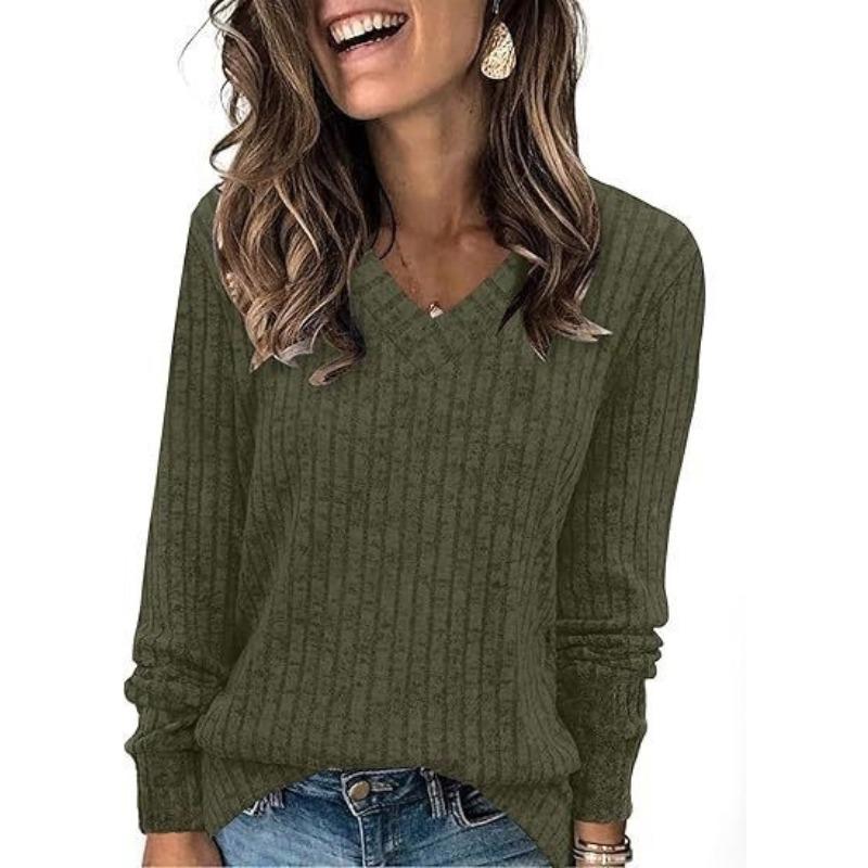 DICIFY Women's Fashion V-Neck Long Sleeve Autumn Winter Casual Blouses & Shirts