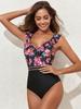 Women's Sexy Ruffle Print Patchwork One-Piece Swimsuit