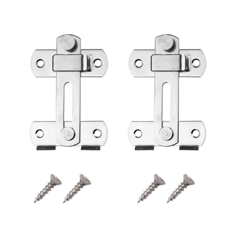 2Pcs Safety Door Lock 90/180 Degree Sliding Door Locks Privacy Door Bolt Lock for Outdoor, Garage, Window