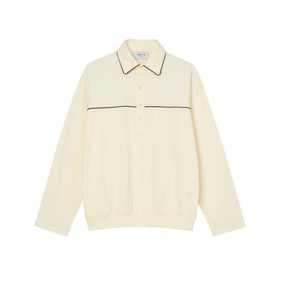 Moseu Western Pullover Lined Polo Shirt_Ivory