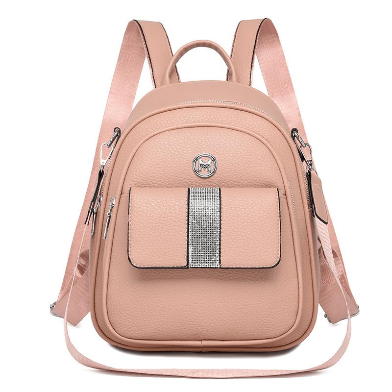 

Женский рюкзак из ПУ, студенческий дорожный рюкзак розовый