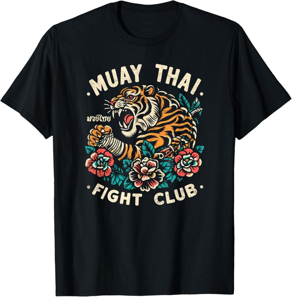 NEW LIMITED Muay Thai Fighting Tiger MMA Kickboxing Traditional Tattoo Tee Shirt
