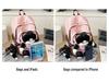 Cute Kitten Color-Block Cartoon Plush Schoolbag - Large Capacity Backpack for Female College Students