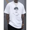 European sizes  Men's T-Shirt  "Full Moon Reflection T-Shirt - Casual Comfortable Summer Fashion, Unique Graphic Design, Trendy Streetwear Style"