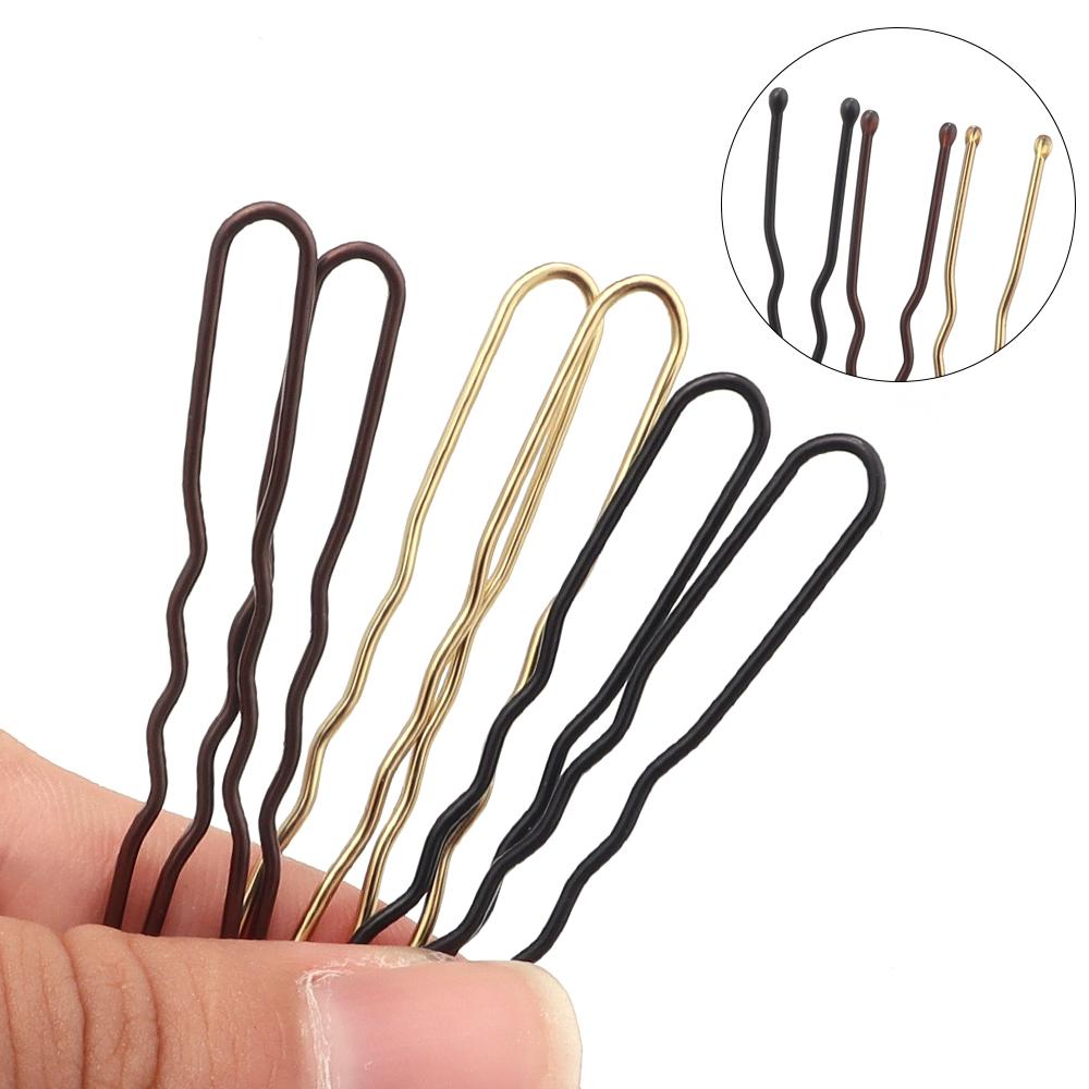 50pcs 5cm Hair Pins Metal U Shape Hairpins For Women Girls Headpiece Wedding Bride Head Jewelry Decor Headwear Hair Accessories