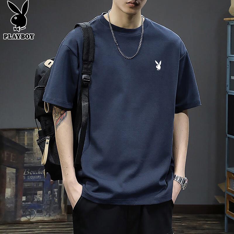 PLAYBOY Men s Pure Cotton Short Sleeve Crew Neck T-Shirt XL 2390₽