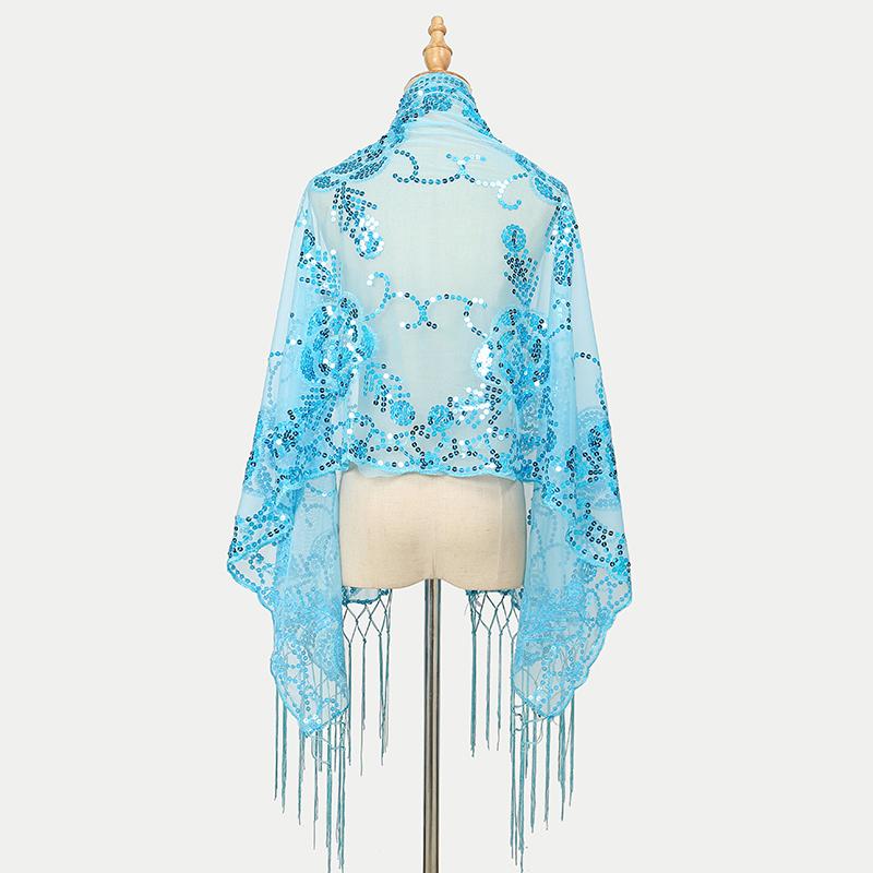 Sequin Camellia Tassels Scarf Women Luxury Shawls Woman Muslim Hijab Plain Long Cape Echarpe Femme Party Cape Tippet