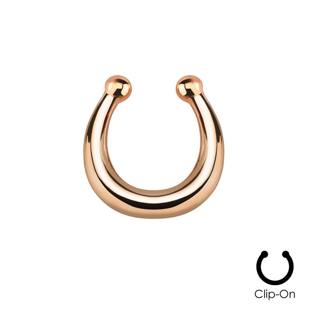 16g Steel Gold CZ Septum Fake Piercing Mix Styles Falso Septum Nose Rings Clickers Men Body Jewelry Piercing Nariz Daith Helix