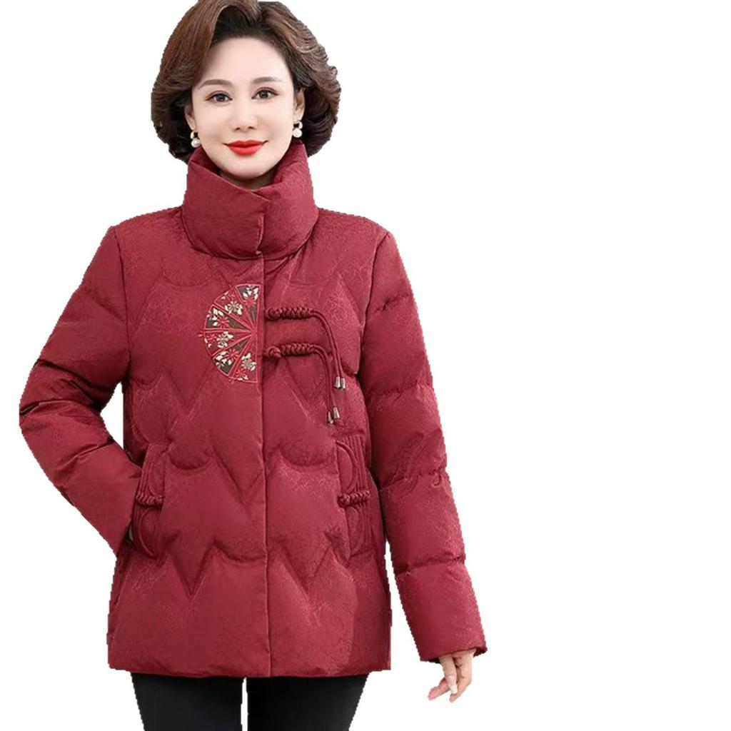 2025 Fashionable Short Winter Cotton Down Jacket for Middle-aged & Elderly Women, Warm Mom's Outerwear