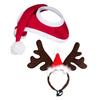 Christmas Horse Hat Reindeer Horn Headband Thick Red Velvet Santa Hat Deer Horn Hairband Xmas Horse Decoration Costume Accessories
