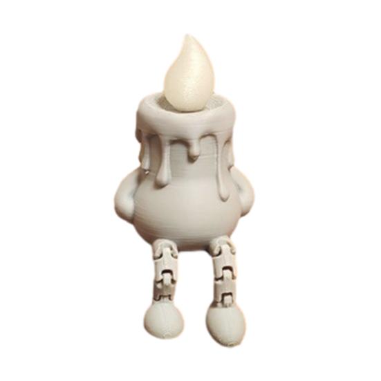 3D Printed Halloween Candle Figurine Glow-in-the-Dark Spooky Decor with Movable Joints Creative Desktop