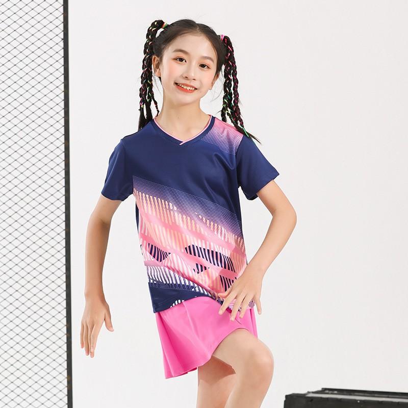 Kids Quick-Dry Breathable Badminton Set With Skort Shorts Unisex Sportswear Training Matches