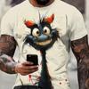 Animal T Shirt For Men Summer Short Sleeve Cat Print T-Shirt Fashion Streetwear Oversized Clothing Casual Crew Neck Pullover