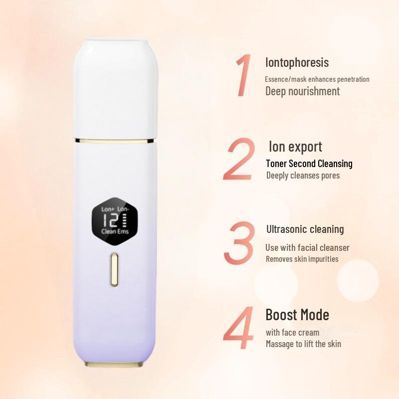 Rechargeable Ultrasonic Blackhead and Pimple Remover with EMS Skin Scraper