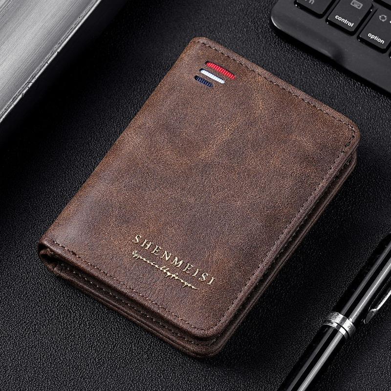 Men’s PU Leather Bifold Wallet Slim Card Holder Compact Billfold Wallet with Multiple Card Slots Cash Pocket Business Wallet