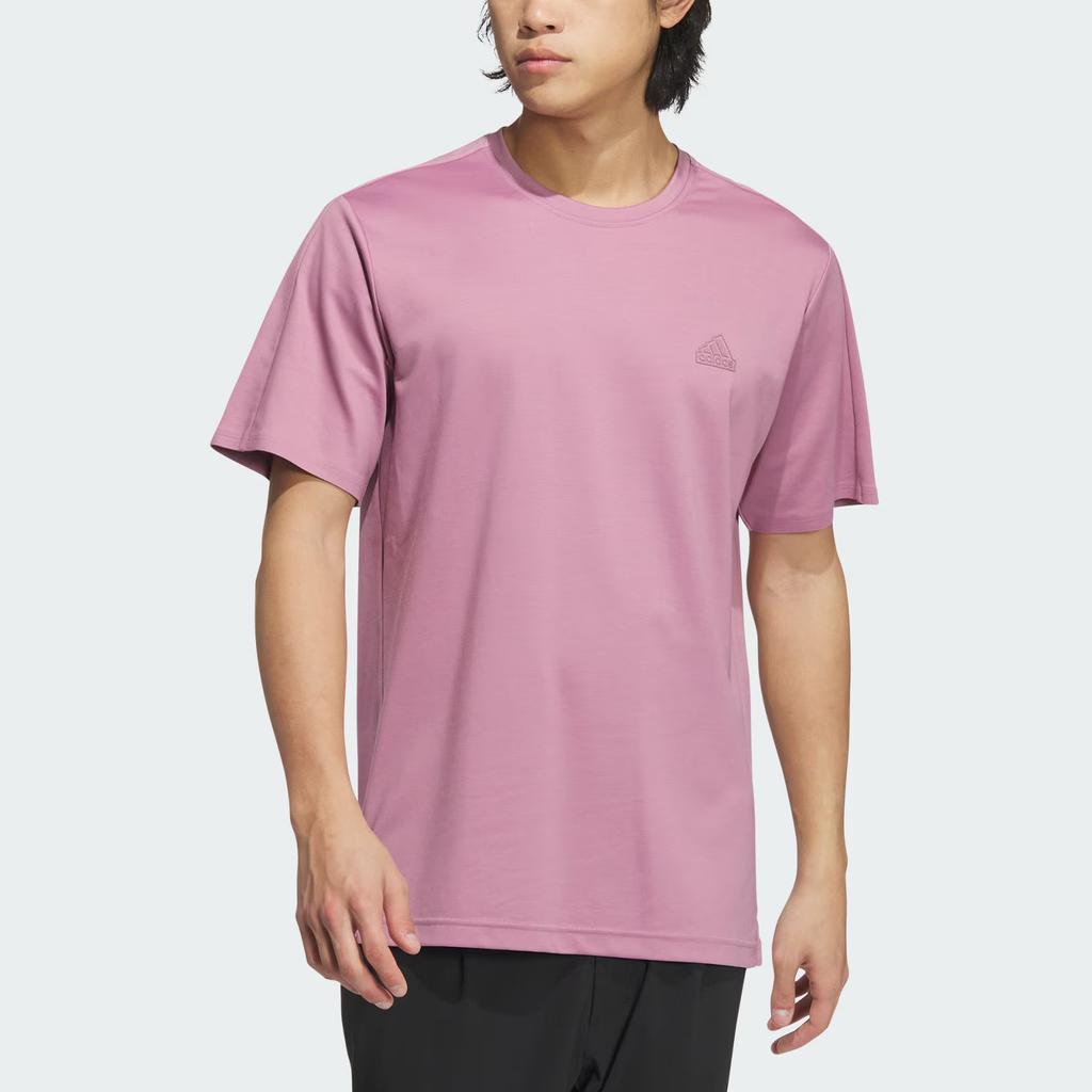 Adidas Casual Sports Round Neck Short Sleeve T-Shirt Men Tops Gray Purple JD5223