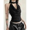Y2K Caldo Emo Estate Donne Gyaru Acubi Streetwear Sexy Casual Nero Bianco Grunge Senza Maniche Schiena Nuda Halter Gilet Crop Top Vestiti