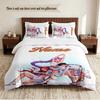 HUNTRIX Personalisierte Individuelle Name 3-teiliges Bettwäsche-Set Weiches Bettbezug-Set Für Schlafzimmer Heimdekoration