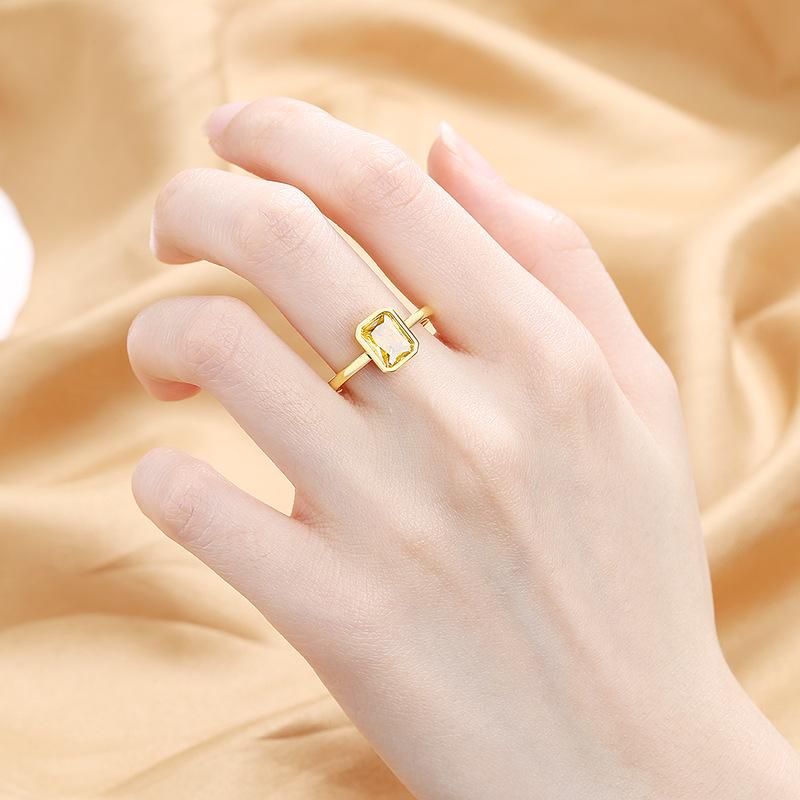 Lindon Classic Copper Alloy Zircon Ring Ladies Jewelry Wedding Promise Party Gift