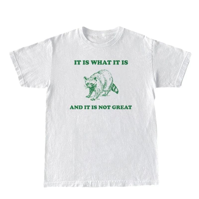 

Футболка с принтом «Забавно, как есть» в стиле Харадзюку с принтом «Енот» Женская футболка с коротким рукавом Трендовые футболки Sirena Уличная одежда XXXXXL бежевый