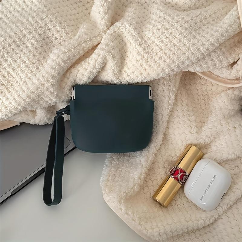 Shrapnel Automatic Closure Storage Bag with Bracelet Combination, Foldable/Traceless/High Quality Design, Suitable for Beauty Makeup/Lipstick/Lip Balm