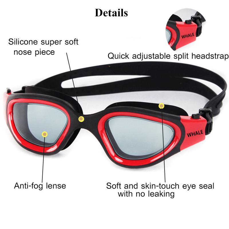 Clear Lens Swimming Goggles Adult Anti-fog UV protection for Men Women Waterproof Adjustable Silicone swim Glasses in pool