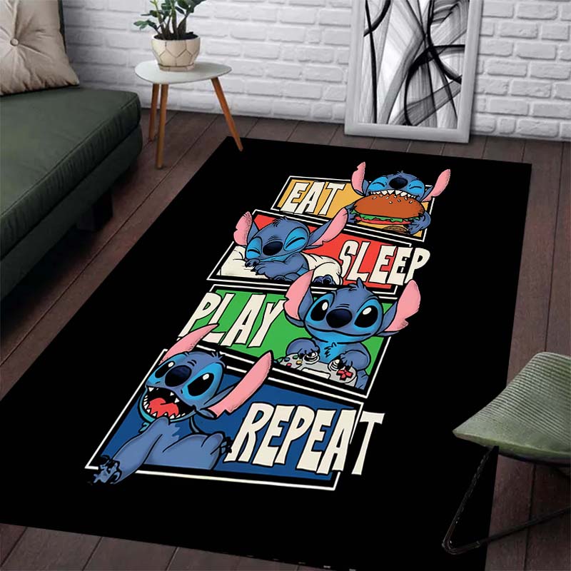 Tappeto con Fantasia Stitch Carino - Antiscivolo per Cucina, Tappeto da Esterno, Decorazione per Casa e Camera da Letto, Regalo di Compleanno