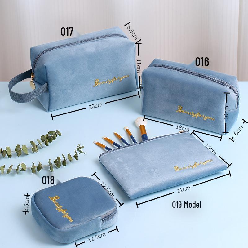 Velvet Makeup Bag Set: High-Capacity, Four-Piece Luxury Cosmetics Storage