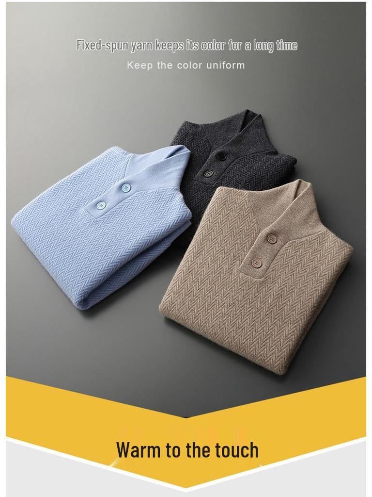 Men's Loose Fit Thickened Cashmere Sweater - Autumn/Winter Warm Business Casual Knitwear