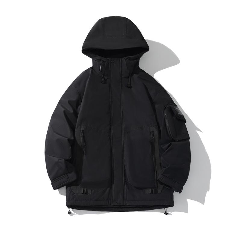 Men s 90% Down Winter Jacket—Custom Logo, Waterproof, Windproof, Warm for Workwear & Outdoor Sports XXXL чёрный
