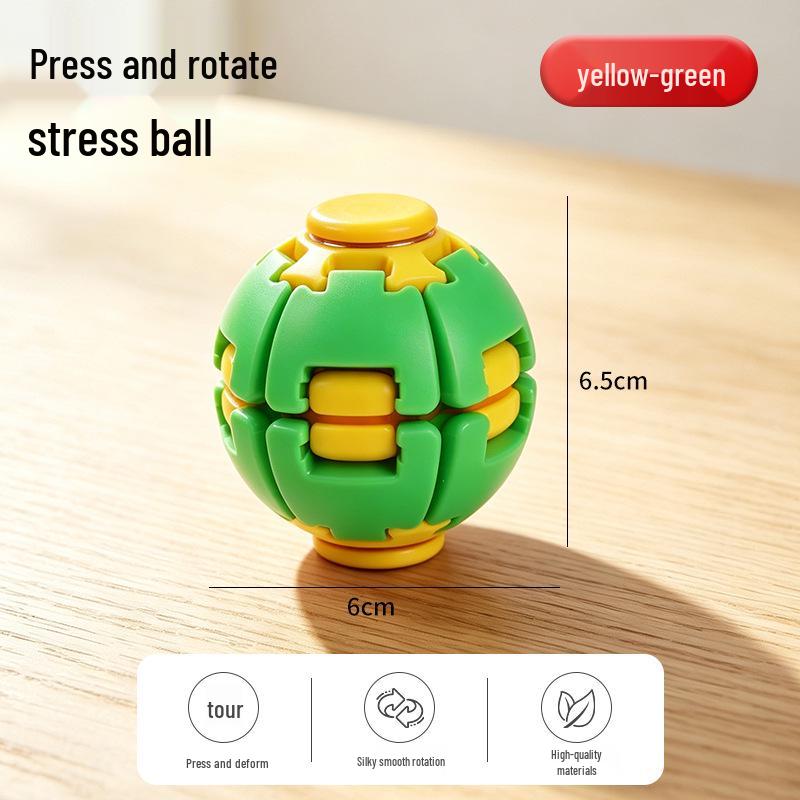 3D Printed Rotating Decompression Ball - Spiral Gyro Fidget Toy