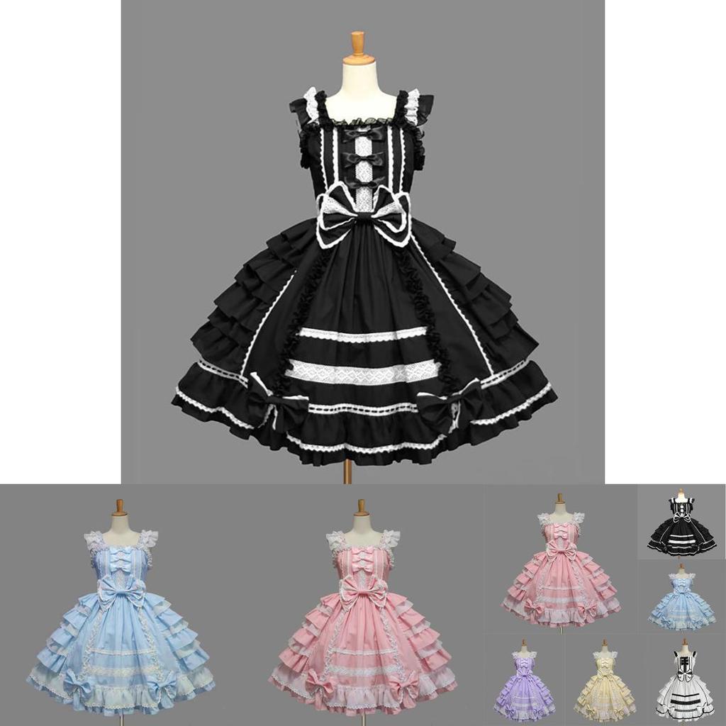 Angel Cosplay Love Costume Chiffon Dress Lolita Gothic Princess Outfit Maid