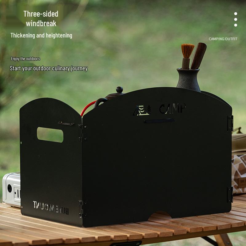 Portable Three-Fold Windshield Camping Stove - Large Heat Concentrator