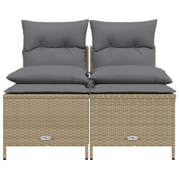 VidaXL Salon de jardin avec coussins 4 pcs beige résine tressée, ensemble de canapés d'extérieur, salon de jardin, ensemble 368374