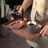Square Tray Solid Wood Pallet Japanese Black Walnut Tableware Food Plate Rectangle Kitchen Supplies Hotel Serving Serving Tray