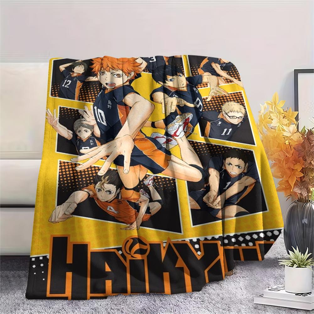 1 ks Haikyu!! Flanelová deka s anime potiskem, Vysoce kvalitní, Pohodlná pro všechna roční období, Domácí dekorace, Teplo a pohodlí, Perfektní pro vánoční dárky 53