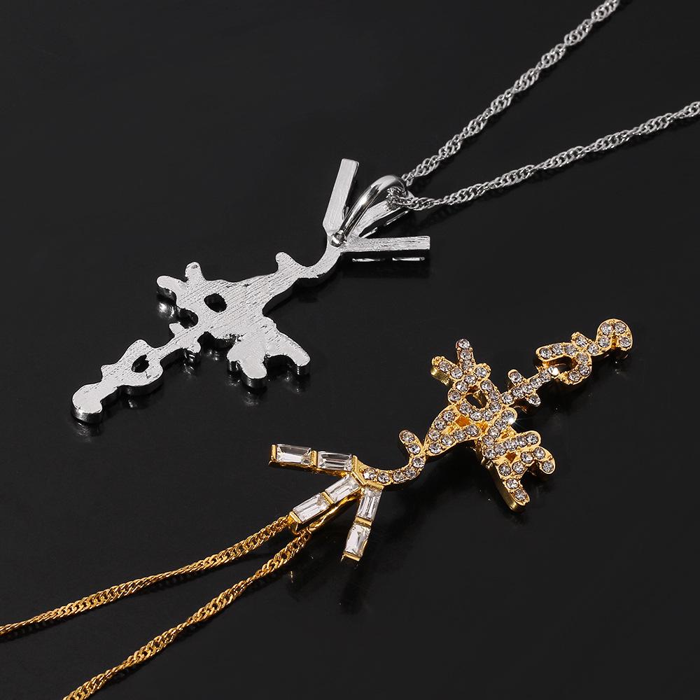 Trendy Hip Hop Cactus Jack Diamond Pendant Necklace by Travis Scott