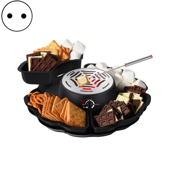 2-in-1 Elektrischer S'more Maker Fonduetopf Flammenloser Heizer mit 3 Temperaturreglern